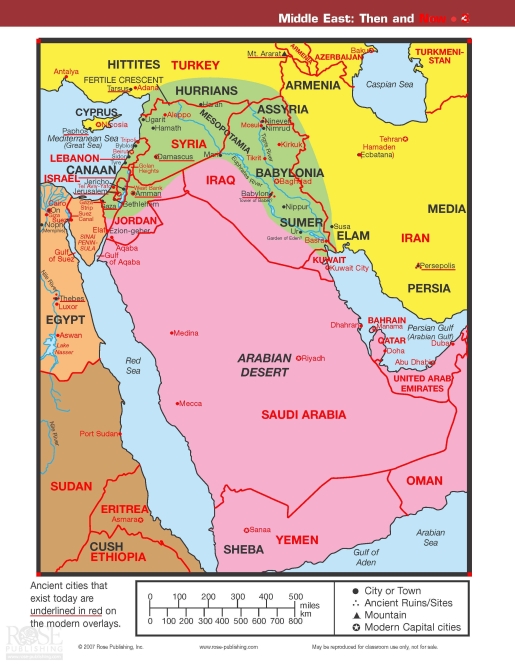 MAP – Middle East: Then and NOW | Reading the Bible ...